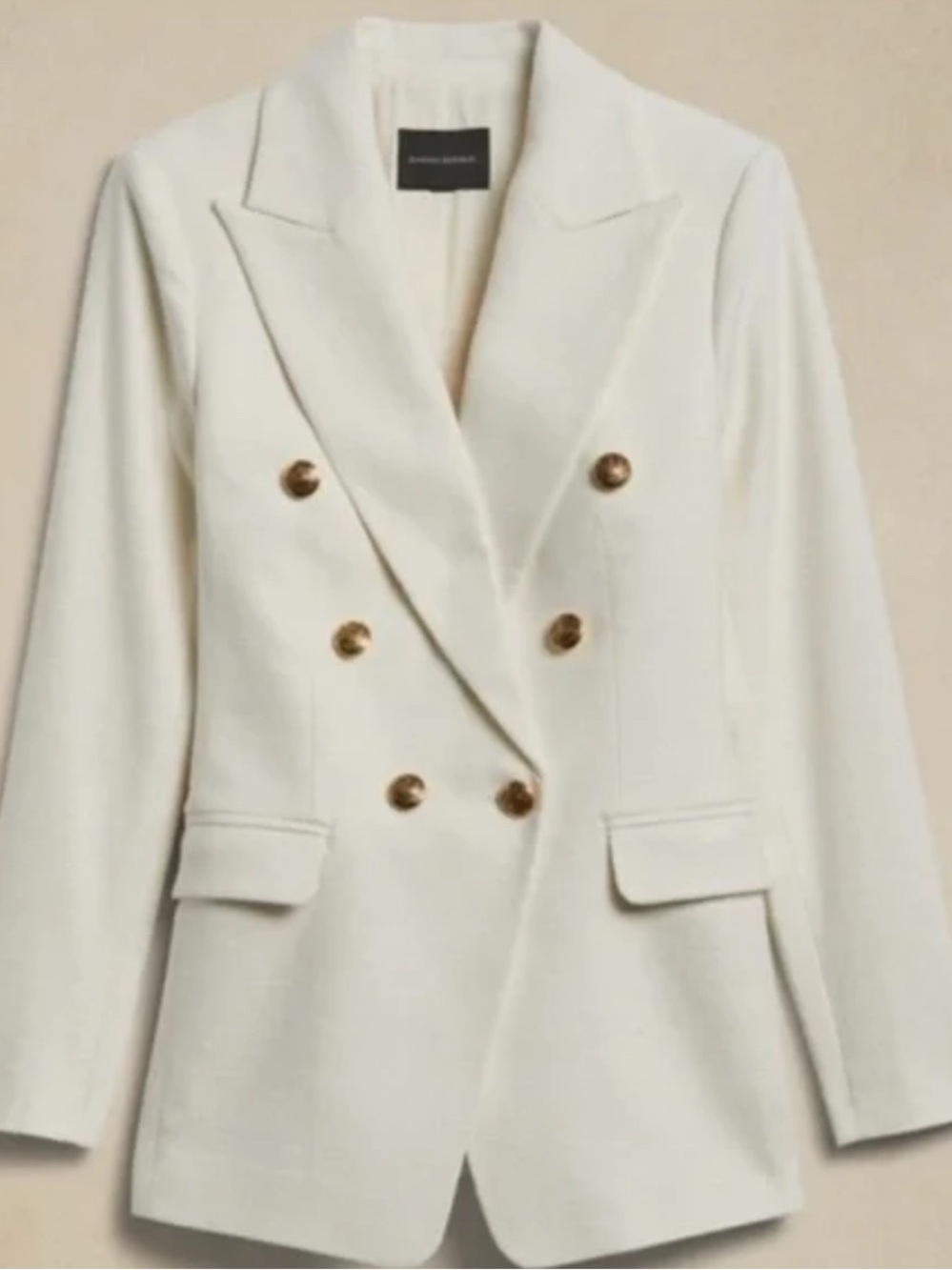 NWOT Banana Republic Captain’s Blazer in Ecru Size 10 - Picture 5 of 14